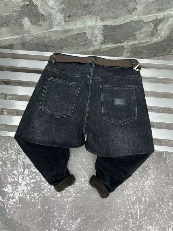 Мужские черные универсальные джинсы с флисовой подкладкой warm denim  - Изображение 4