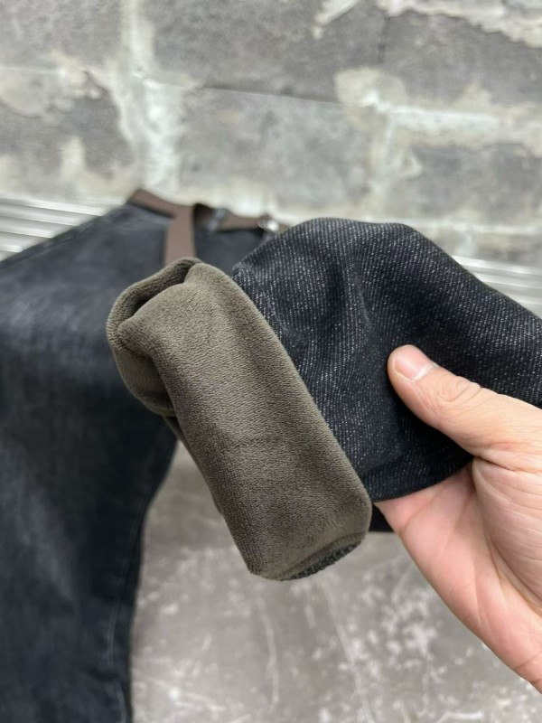Мужские черные универсальные джинсы с флисовой подкладкой warm denim  - Изображение 5