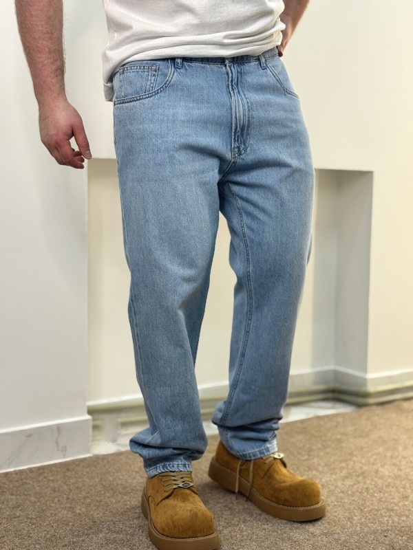 Джинсы мужские свободного кроя casual loose denim