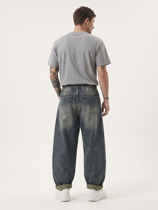 Чоловічі джинси з еластичним поясом baggy denim  -  Зображення 2