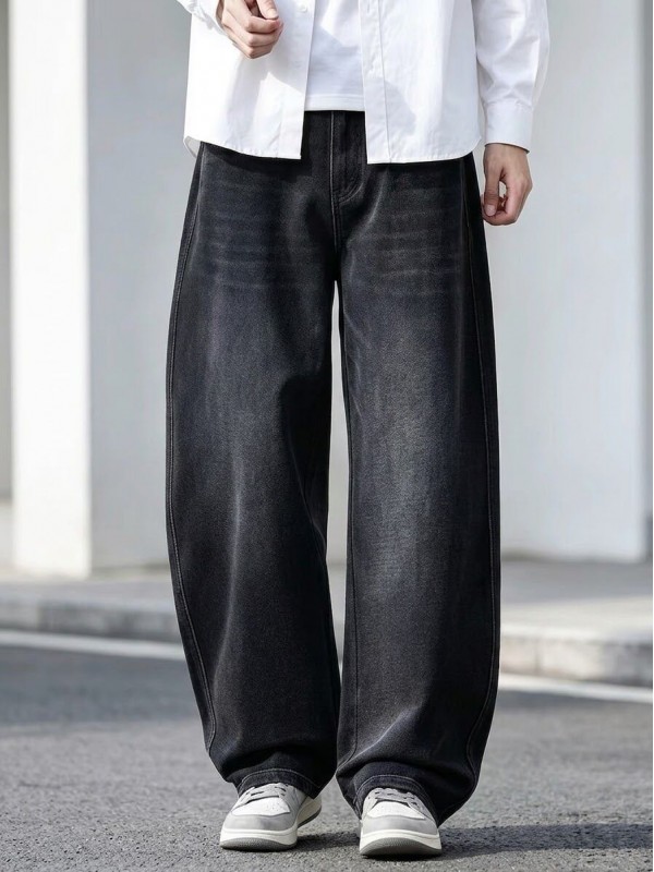 Чоловічі джинси широкого крою з резинкою на поясі baggy jeans