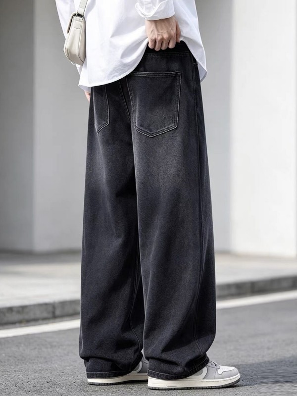 Чоловічі джинси широкого крою з резинкою на поясі baggy jeans  -  Зображення 3