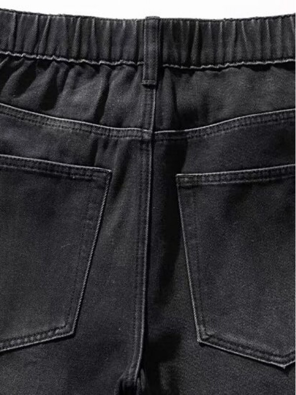 Чоловічі джинси широкого крою з резинкою на поясі baggy jeans  -  Зображення 7
