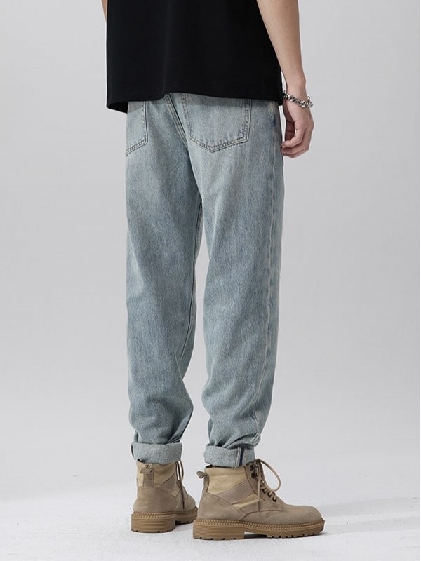 Джинсы светло-голубые прямые loose straight drape  - Изображение 7