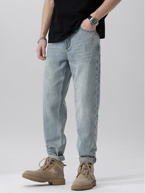 Джинсы светло-голубые прямые loose straight drape  - Изображение 5