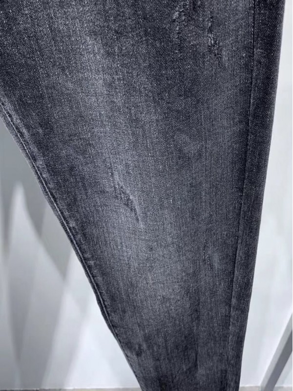 Джинсы slim темно-серые с потёртостями dark gray trendy  - Изображение 4