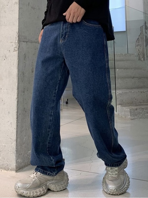 Свободные джинсы прямые и широкие на каждый день baggy-blue  - Изображение 1