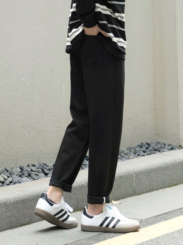 Чоловічі штани вільного крою з защипами comfortable fit  -  Зображення 4