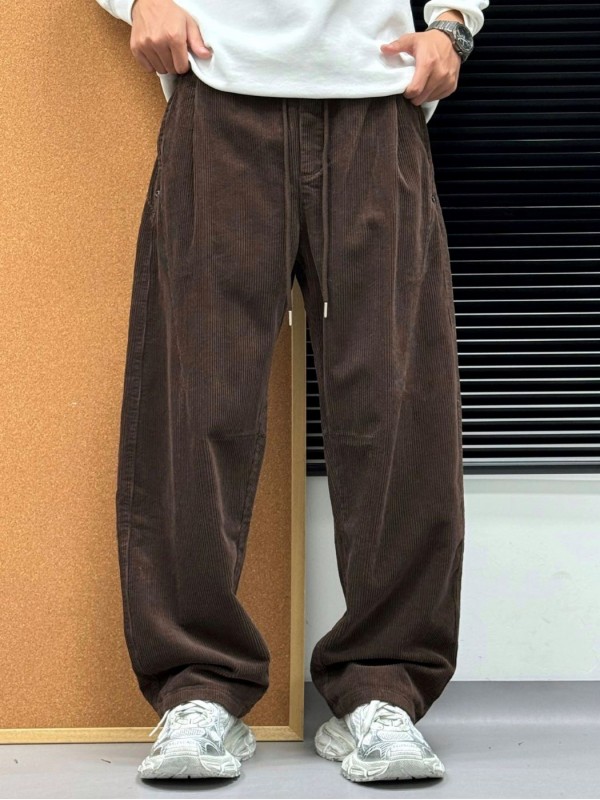 Мужские вельветовые штаны на резинке в свободном крое loose velvet  - Изображение 1