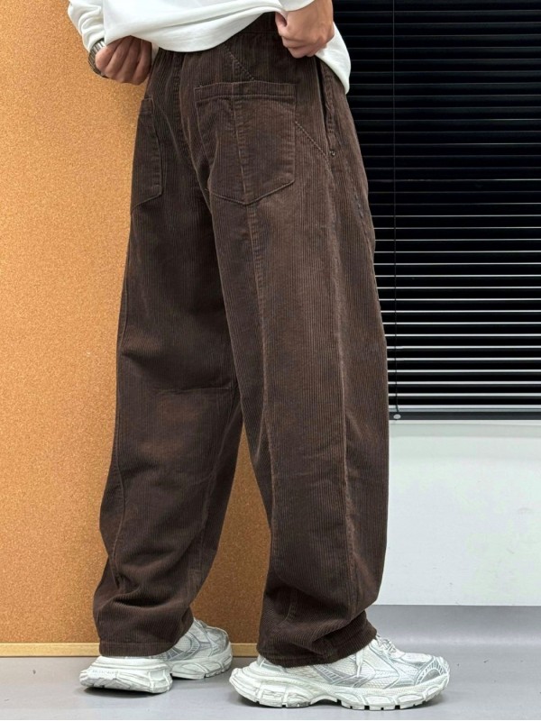 Мужские вельветовые штаны на резинке в свободном крое loose velvet  - Изображение 2