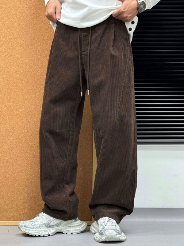 Мужские вельветовые штаны на резинке в свободном крое loose velvet  - Изображение 4
