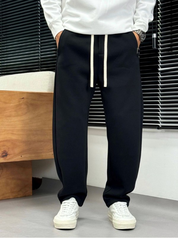 Базовые спортивные штаны прямого силуэта с шнурком straight fit  - Изображение 4