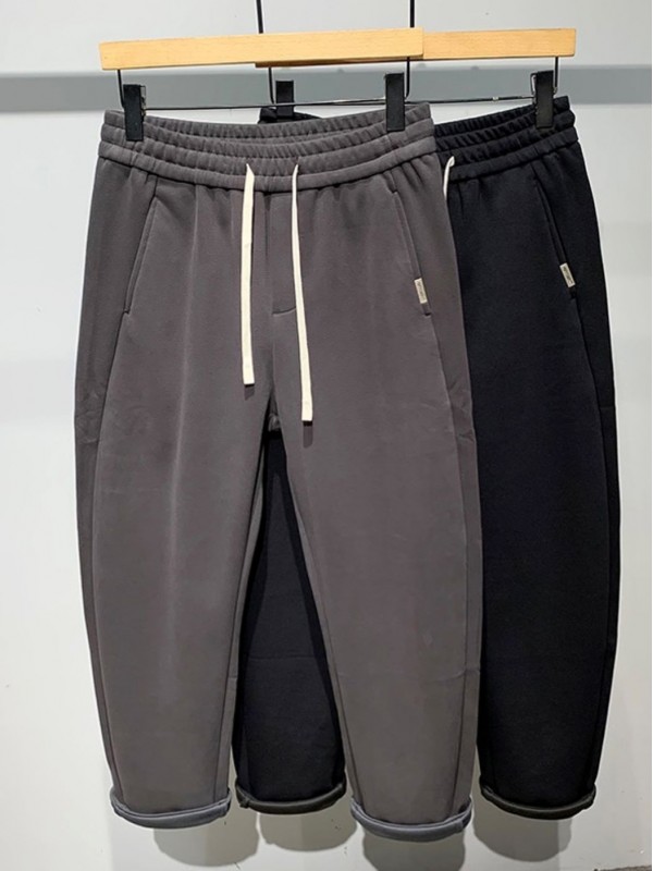 Базовые спортивные штаны прямого силуэта с шнурком straight fit  - Изображение 8