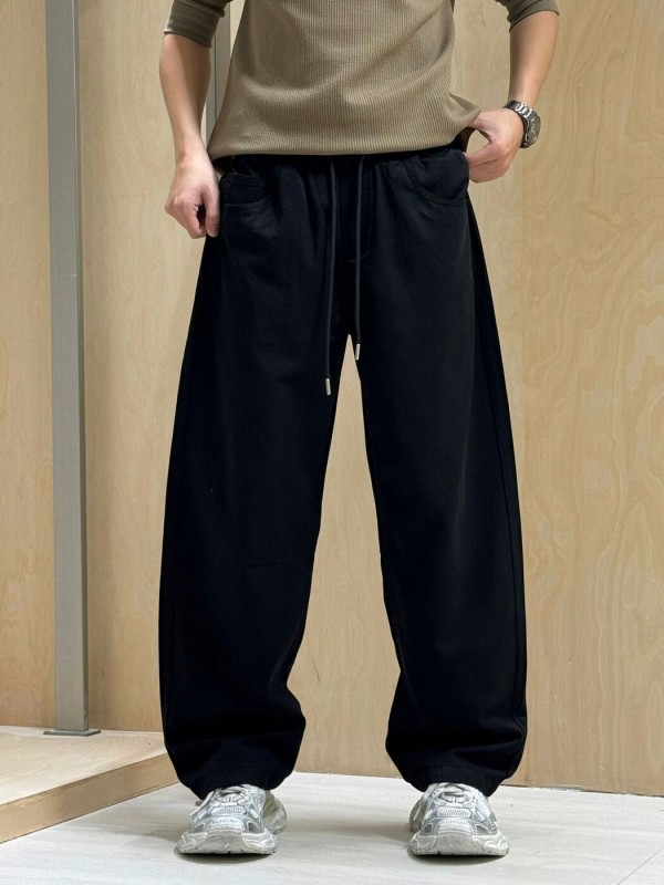 Широкие штаны с эластичным поясом и карманами baggy pants  - Изображение 3