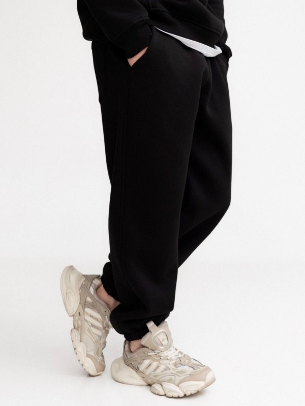 Удобные мужские утепленные штаны-джоггеры с широкой резинкой classic joggers  - Изображение 4