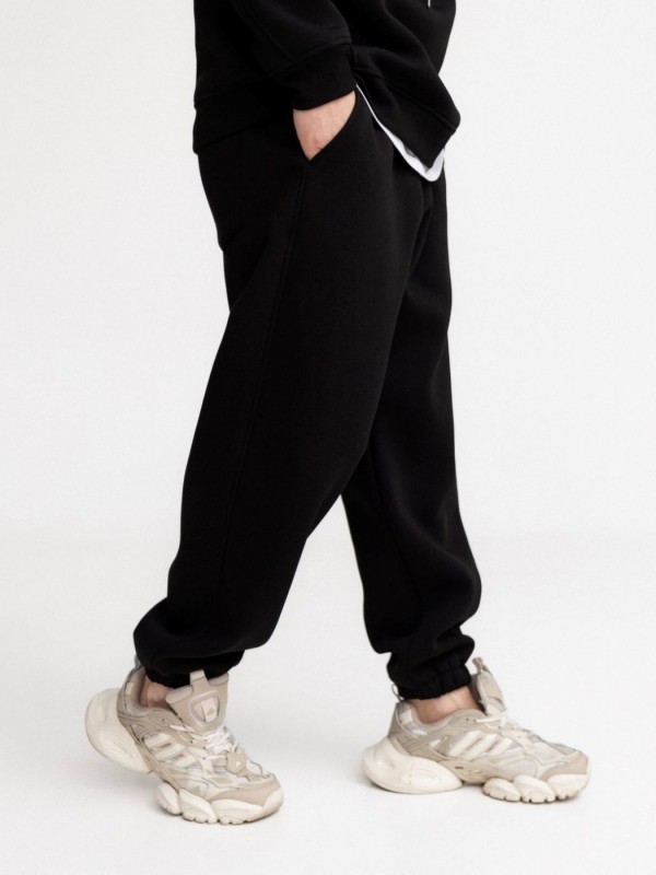 Удобные мужские утепленные штаны-джоггеры с широкой резинкой classic joggers  - Изображение 5
