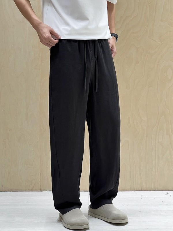 Минималистичные мужские льняные брюки loose fit  - Изображение 4