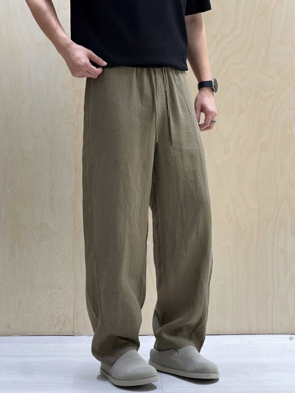 Минималистичные мужские льняные брюки loose fit  - Изображение 8