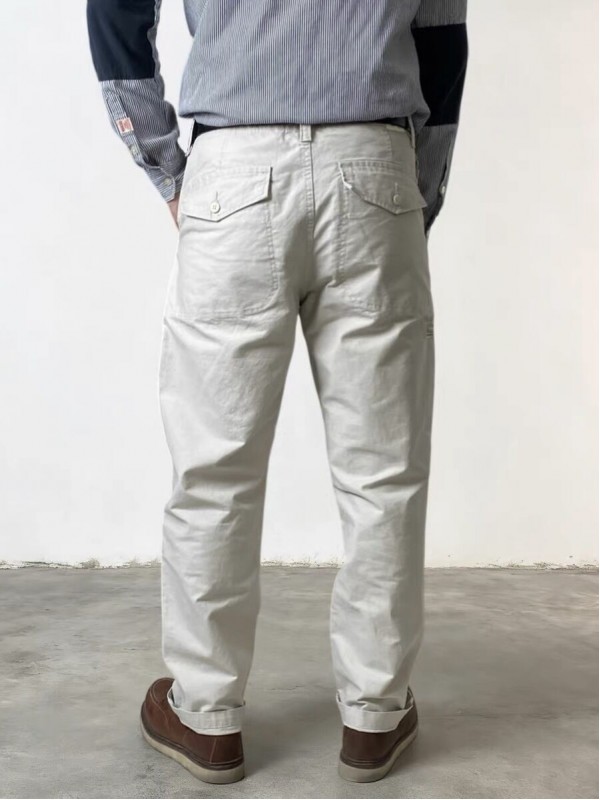Чоловічі штани з декоративною фактурою та кишенями wide straight fit  -  Зображення 1