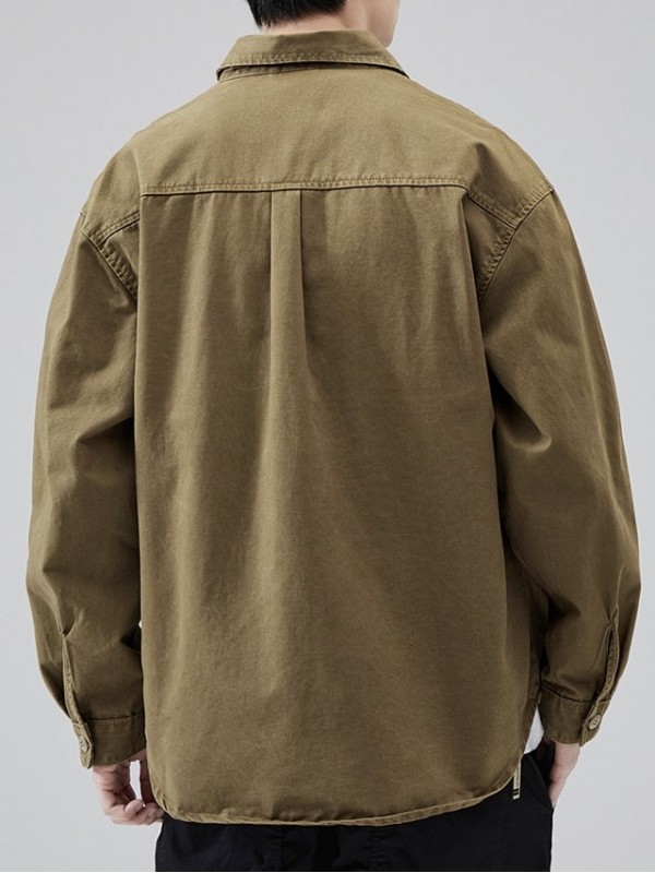 Чоловіча бавовняна сорочка з кишенею purework shirt  -  Зображення 6
