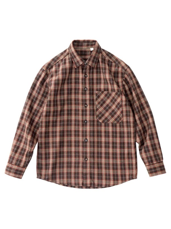 Оверсайз мужская рубашка в клетку из хлопковой ткани casual plaid  - Изображение 10