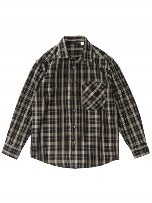 Оверсайз мужская рубашка в клетку из хлопковой ткани casual plaid  - Изображение 4