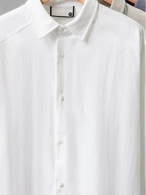 Классическая рубашка свободного кроя с длинным рукавом clasy shirt  - Изображение 6