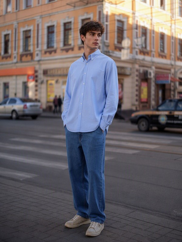 Чоловіча класична сорочка з коміром button down