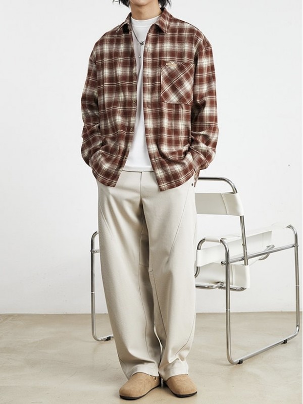 Сорочка з кишенею в клітинку фланель dense-flannel  -  Зображення 5