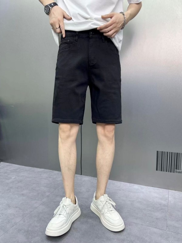 Черные базовые джинсовые шорты denim urban style  - Изображение 3