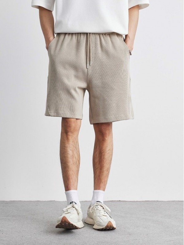 Мужские спортивные шорты из фактурного трикотажа gymline beige
