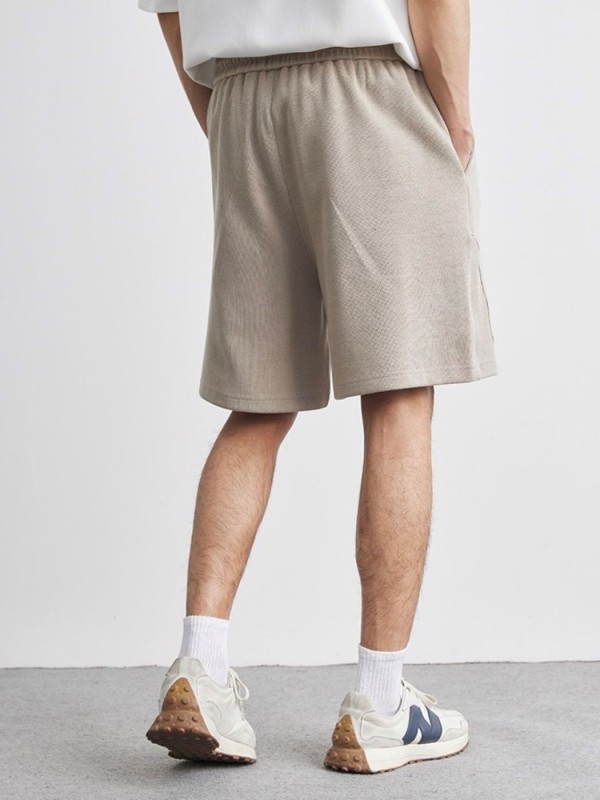 Мужские спортивные шорты из фактурного трикотажа gymline beige  - Изображение 2