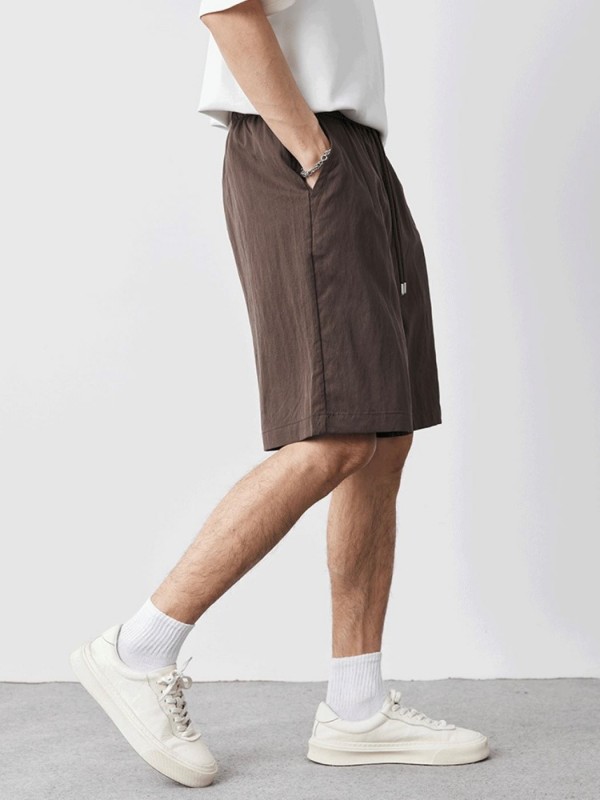 Легкие мужские трендовые шорты из натуральной ткани summer browns  - Изображение 1