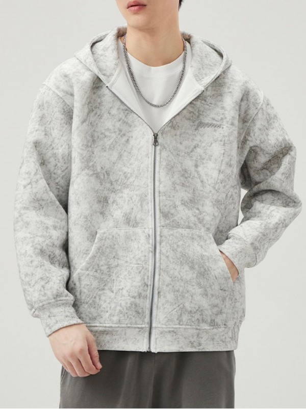 Мужская кофта на молнии в мраморном дизайне marble mist