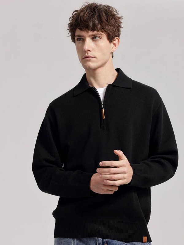 Мужская футболка поло с воротником на молнии half-zip polo