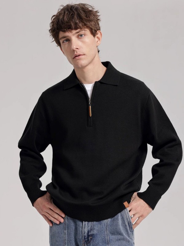 Чоловіча кофта поло з коміром на блискавці half-zip polo   -  Зображення 1