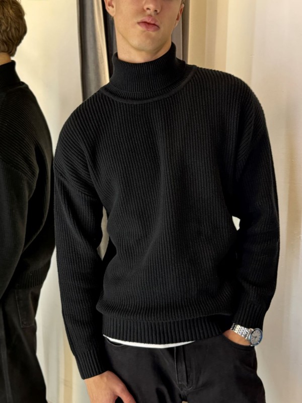 Чоловічий теплий в'язаний оверсайз гольф soft touch knitted  -  Зображення 5