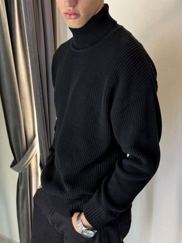 Чоловічий теплий в'язаний оверсайз гольф soft touch knitted  -  Зображення 6