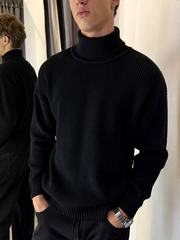 Чоловічий теплий в'язаний оверсайз гольф soft touch knitted  -  Зображення 7