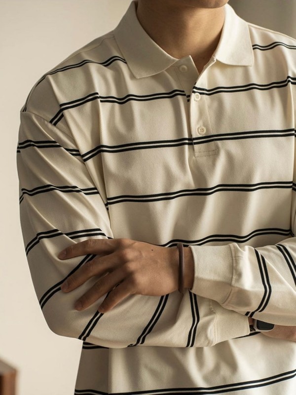 Мужская кофта поло в полоску striped polo  - Изображение 7