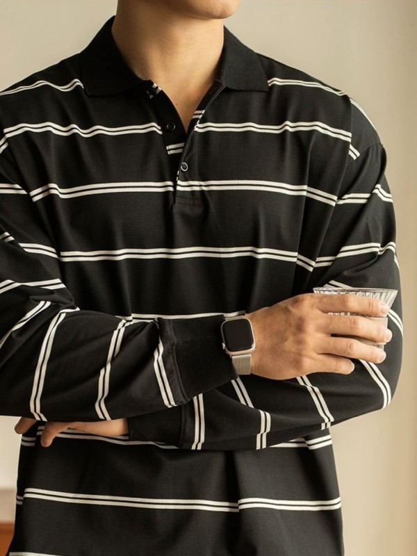 Мужская кофта поло в полоску striped polo  - Изображение 2