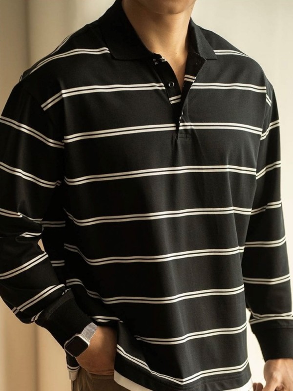 Мужская кофта поло в полоску striped polo  - Изображение 1