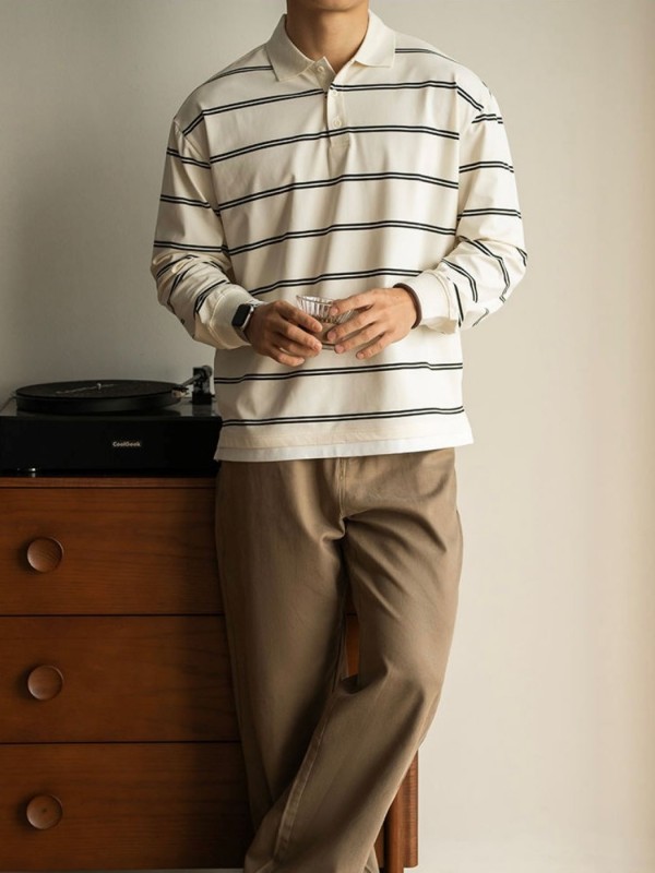 Мужская кофта поло в полоску striped polo  - Изображение 6