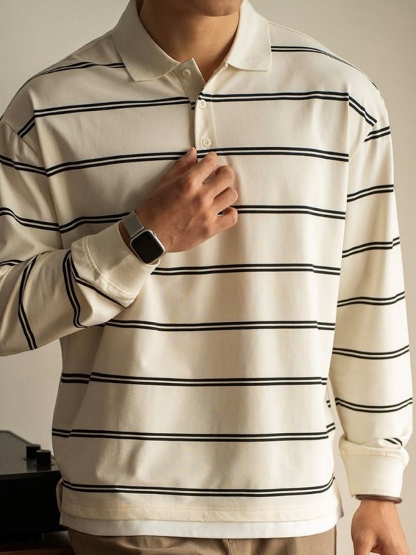Мужская кофта поло в полоску striped polo  - Изображение 5