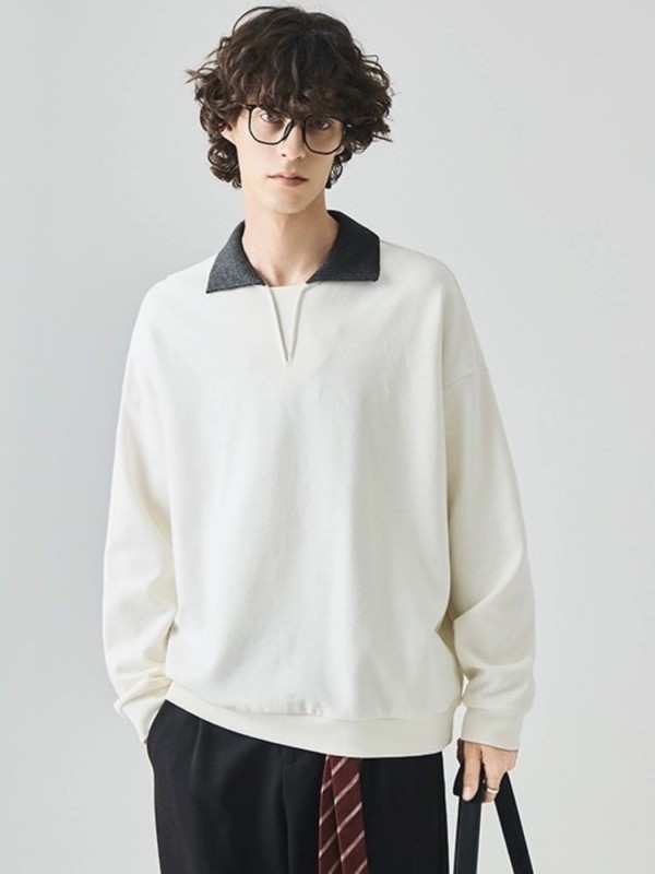 Кофта поло с акцентным вязанным воротником soft touch polo