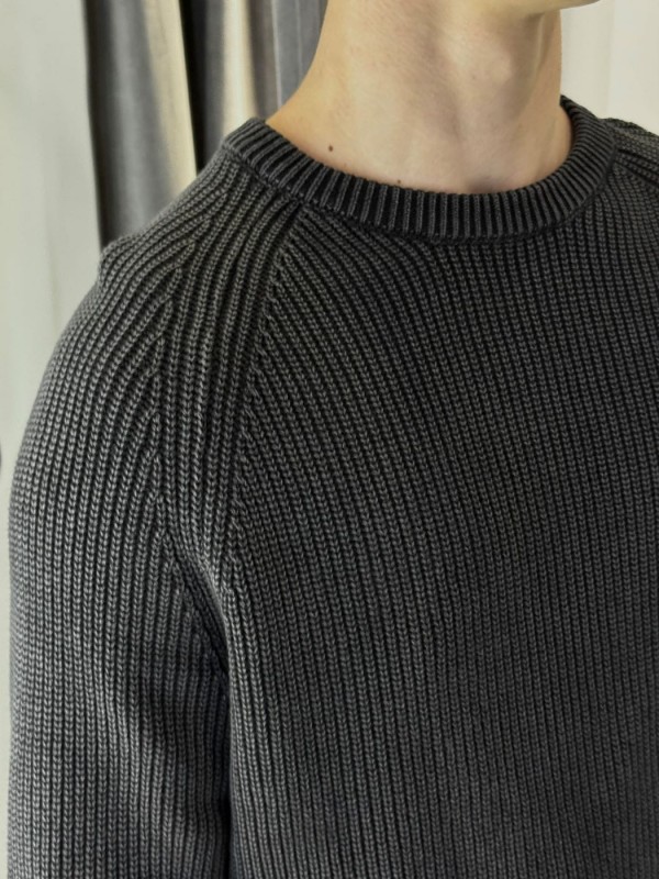 Базовый премиальный мужской свитер из плотного хлопка knit pullover  - Изображение 13