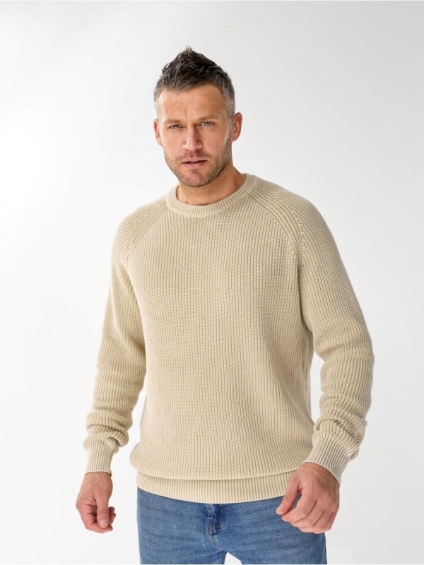 Базовий преміальний чоловічий светр з щільної бавовни knit pullover