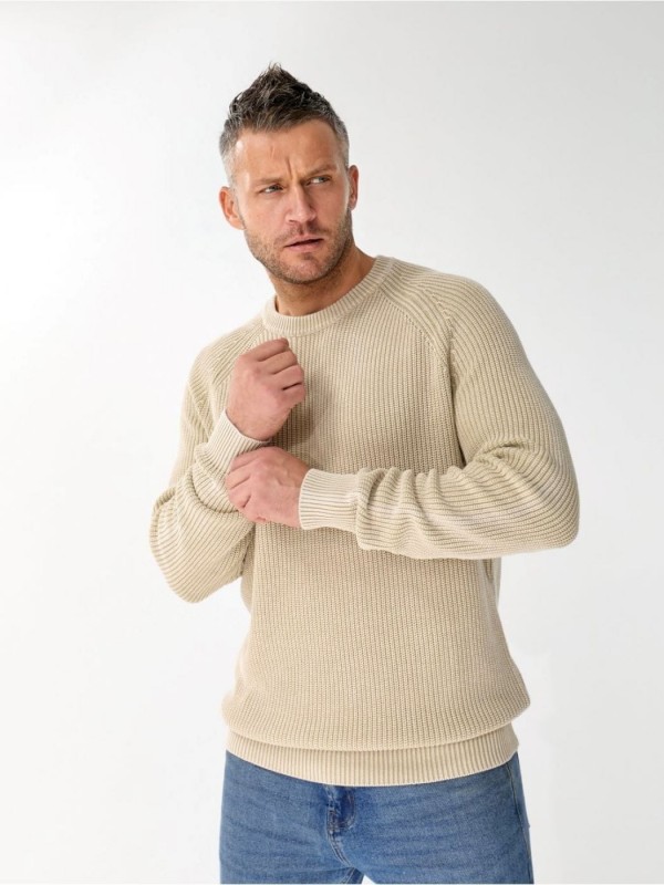 Базовый премиальный мужской свитер из плотного хлопка knit pullover  - Изображение 1