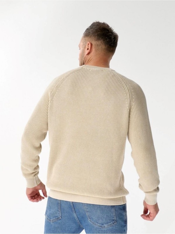 Базовый премиальный мужской свитер из плотного хлопка knit pullover  - Изображение 2