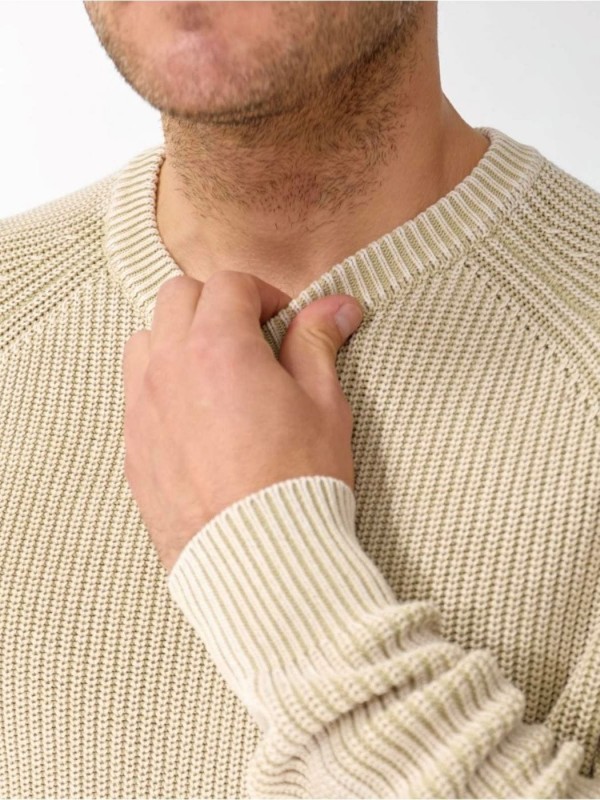 Базовый премиальный мужской свитер из плотного хлопка knit pullover  - Изображение 3